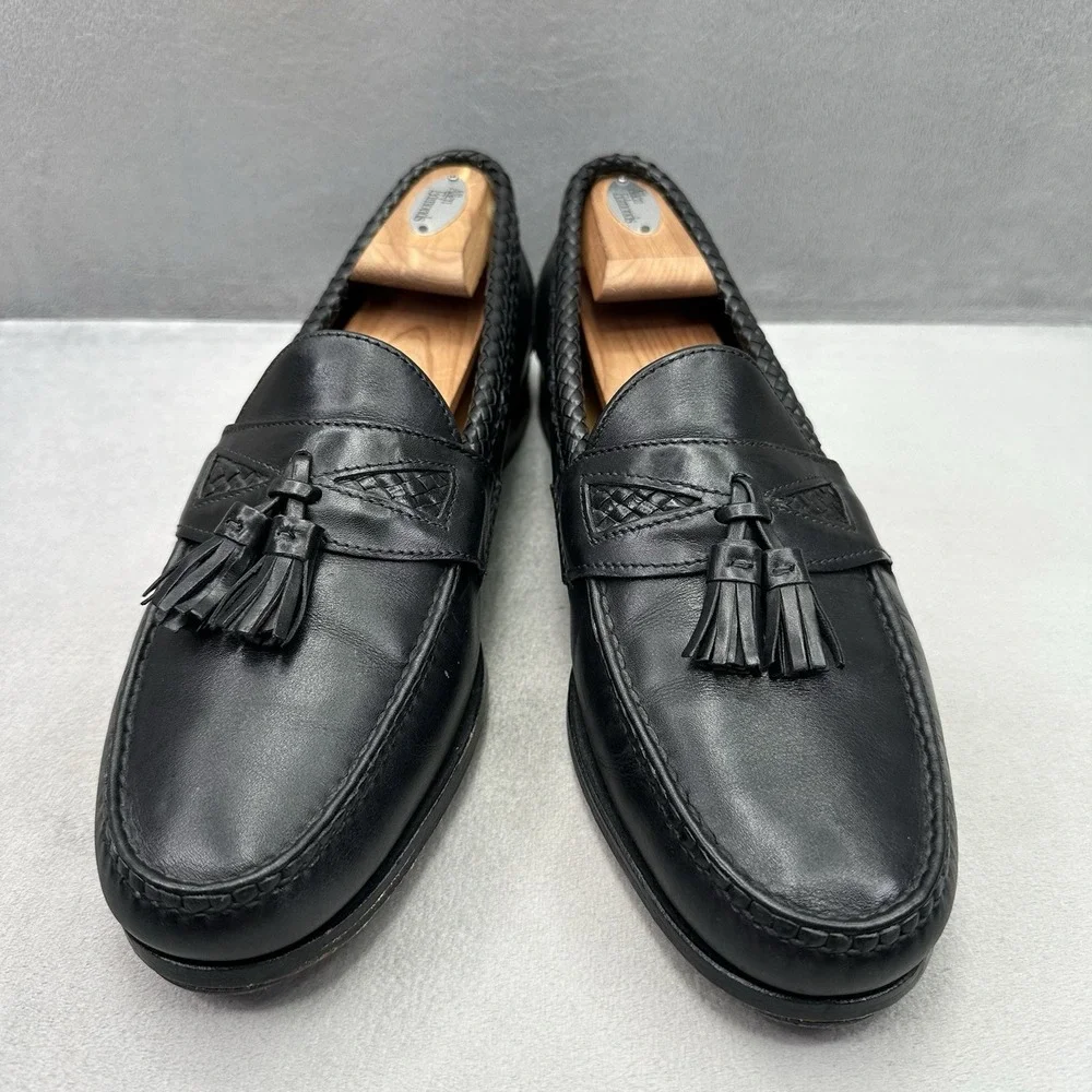Allen Edmonds Maxfield Mens Size 11 (D) Tassel Loafer Black Leather Braided USA